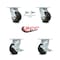 Service Caster 4 Inch Rubber on Aluminum Caster Set with Roller Bearings 2 Swivel Lock 2 Brake SCC-30CS420-RAR-BSL-2-TLB-2 - alternate 5